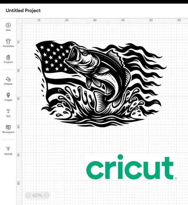Bass Fishing American Flag SVG Patriotic Fisherman Cut File USA Fish svg for Cricut & Silhouette - Image 4