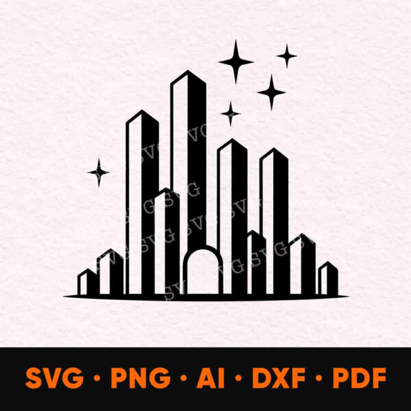 Wizard of Oz Emerald City svg Silhouette broadway play svg file  Wizard of Oz svg Silhouette, Cricut, digital download, Wizard of Oz png
