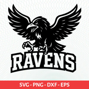 Ravens School Sport Team Logo SVG