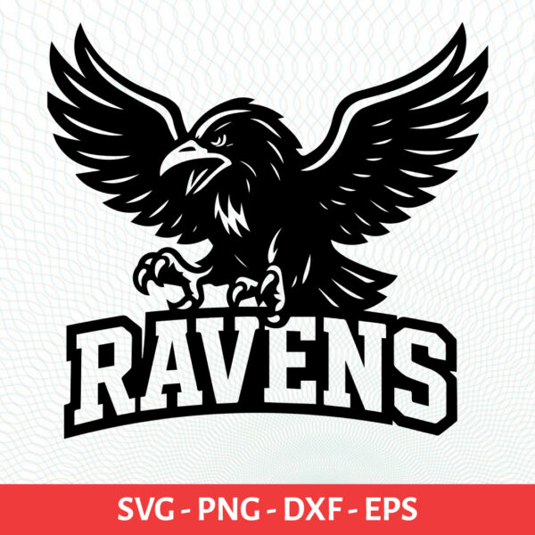 Ravens School Sport Team Logo SVG
