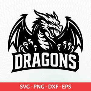 Dragons School Sport Team Logo SVG Dragons Cricut & Silhouette Instant download