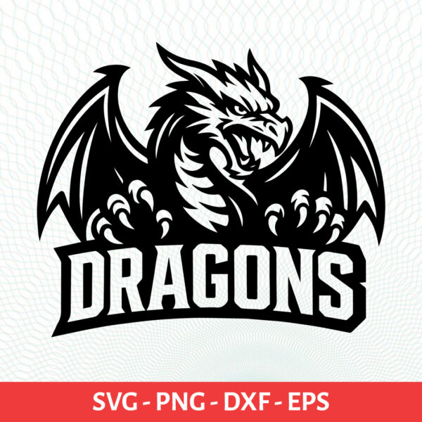 Dragons School Sport Team Logo SVG Dragons Cricut & Silhouette Instant download