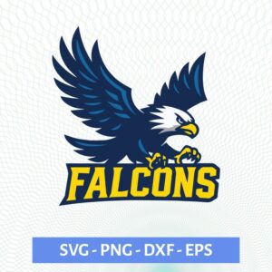Falcons-color School Sport Team Logo SVG Falcons-color Cricut & Silhouette Instant download