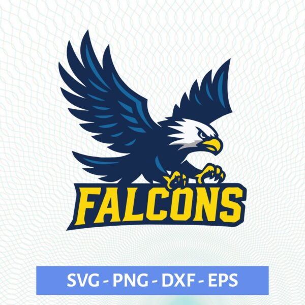 Falcons-color School Sport Team Logo SVG Falcons-color Cricut & Silhouette Instant download