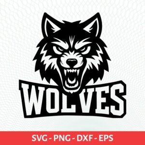 Wolves School Sport Team Logo SVG Wolves Cricut & Silhouette Instant download