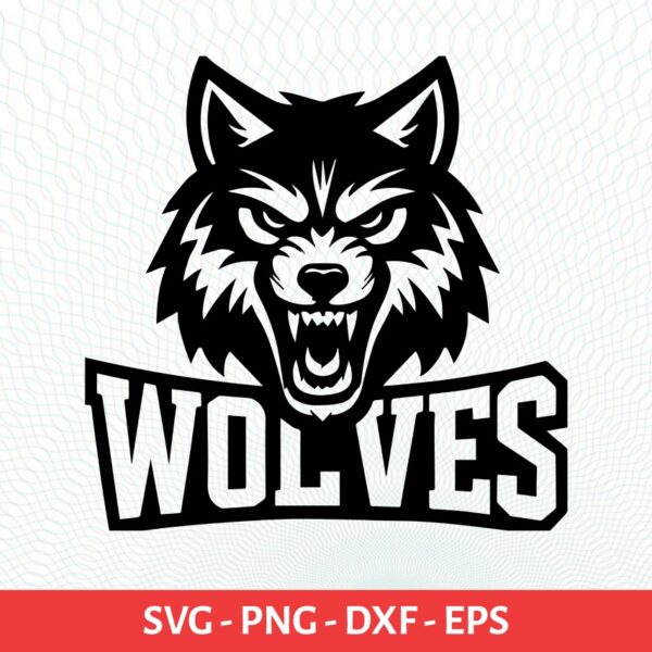 Wolves School Sport Team Logo SVG Wolves Cricut & Silhouette Instant download